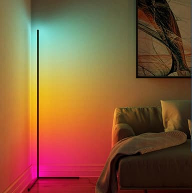 LED-lattiavalaisin kulmavalaisin RGB väriä vaihtava musta