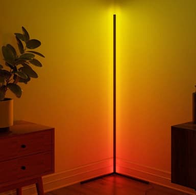 LED-lattiavalaisin kulmavalaisin RGB väriä vaihtava musta