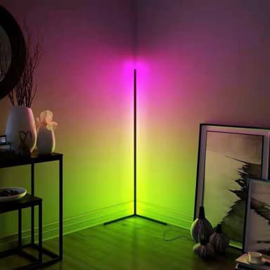 LED-lattiavalaisin kulmavalaisin RGB väriä vaihtava musta