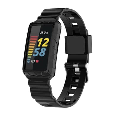 Silikoniranneke Fitbit Charge 6/5/4/4 SE/3/3 SE:lle Musta