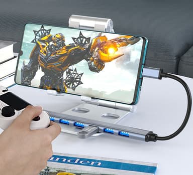 USB/USB-C-keskitin, jossa 1 USB3.0 + 6 USB2.0 Hopea