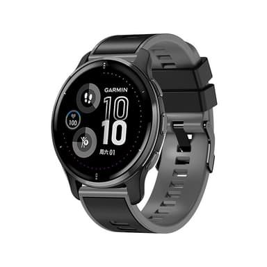 Silikonirannekello Garmin Venu 2 -sarjaan Musta + harmaa