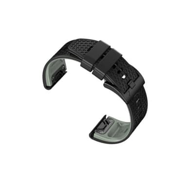 Silikoni kellohihna Garmin Venu 2 Plus & Garmin 245, Samsung, Huawei Watch Musta + harmaa