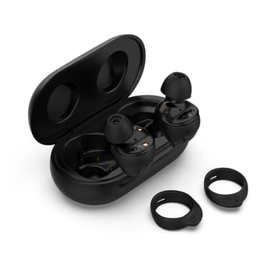4 paria silikonisia korvatulppia Samsung Galaxy Buds SM-R170:lle Musta