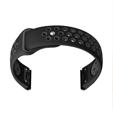 Silikoni kellohihna Garmin Fenix -sarjalle Musta + harmaa
