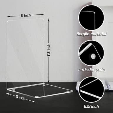Bookend Acrylic 4 kpl, läpinäkyvä, uudelleenkäytettävä kirjateline, kirjateline koulutoimiston kirjaston makuuhuoneen pöytään Läpinäkyvä