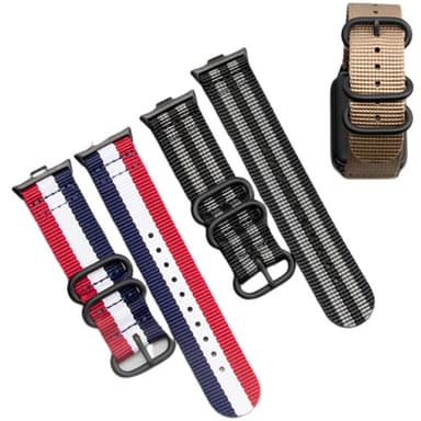 Xiaomi Mi Band 8 Pro Nylon kellon ranneke Musta + oranssi