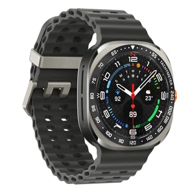 Ruostumattomasta teräksestä valmistettu kehys Samsung Galaxy Watch Ultralle Musta + Valkoinen
