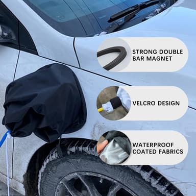 Magneettinen vedenpitävä suoja sähköautojen latauspistorasioihin Musta