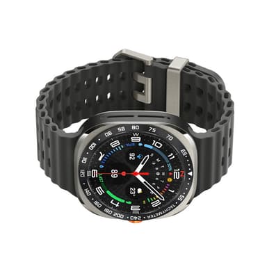 Ruostumattomasta teräksestä valmistettu kehys Samsung Galaxy Watch Ultralle Musta + Valkoinen