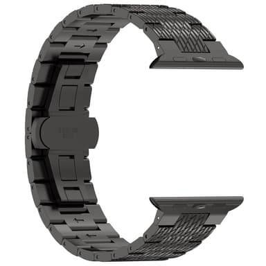 Teksturoitu teräshihna Garmin Forerunner 165/165 Music/168/168 Music/D2 Air X10/Bounce/vivoactive 5/Active 5/VivoMove Trend/venu SQ2/vivomove sport/Venu 2 Plus/approach S40/Forerunner 158 Musta 22 mm