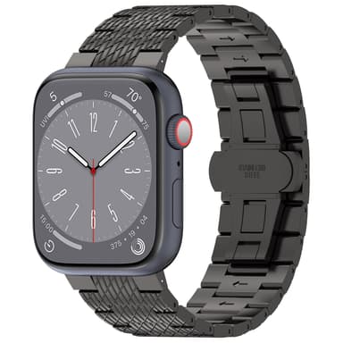 Teksturoitu teräshihna Garmin Forerunner 165/165 Music/168/168 Music/D2 Air X10/Bounce/vivoactive 5/Active 5/VivoMove Trend/venu SQ2/vivomove sport/Venu 2 Plus/approach S40/Forerunner 158 Musta 22 mm