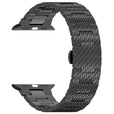 Teksturoitu teräshihna Garmin Forerunner 165/165 Music/168/168 Music/D2 Air X10/Bounce/vivoactive 5/Active 5/VivoMove Trend/venu SQ2/vivomove sport/Venu 2 Plus/approach S40/Forerunner 158 Musta 22 mm