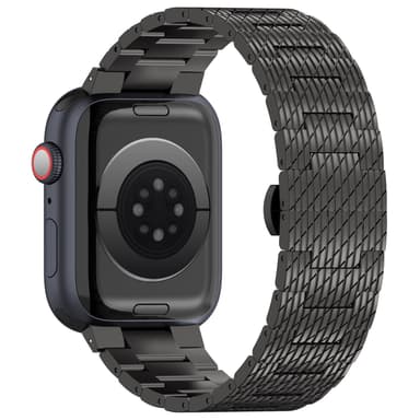 Teksturoitu teräshihna Garmin Forerunner 165/165 Music/168/168 Music/D2 Air X10/Bounce/vivoactive 5/Active 5/VivoMove Trend/venu SQ2/vivomove sport/Venu 2 Plus/approach S40/Forerunner 158 Musta 22 mm