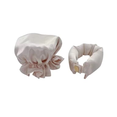 1-setti Satin Heatless Hair Curler yöuneen Samppanja
