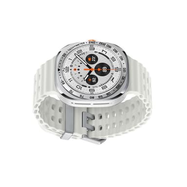 Ruostumattomasta teräksestä valmistettu kehys Samsung Galaxy Watch Ultralle Hopea + musta