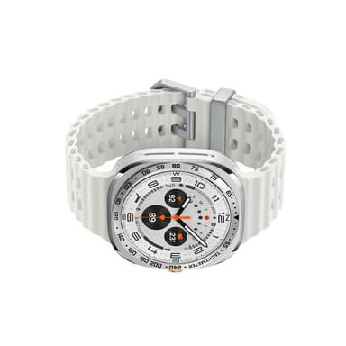 Ruostumattomasta teräksestä valmistettu kehys Samsung Galaxy Watch Ultralle Hopea + musta