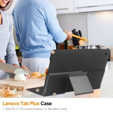 SKALO Lenovo Tab Plus 11.5"" Duofold PU-Nahkakotelo - Sininen