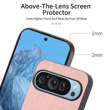 SKALO Google Pixel 9/9 Pro PU Nahka Hybrid Suojakuori - Musta