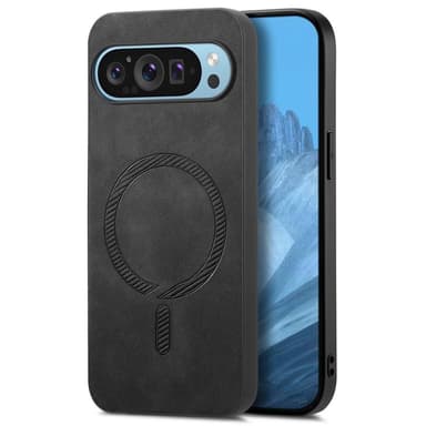 SKALO Google Pixel 9/9 Pro PU Nahka Hybrid Suojakuori - Musta