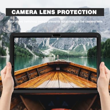 SKALO Samsung Tab S7 FE Extra Shockproof Armor 360 Kahva/Tripod Suojakuori - Musta