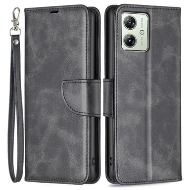 SKALO Motorola Moto G54 5G Lompakkokotelo PU-nahkaa - Musta