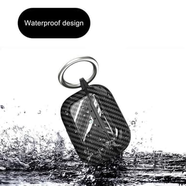 SKALO AirPods Pro 2 Carbon Fiber TPU-suojakuori avainrengas - Musta