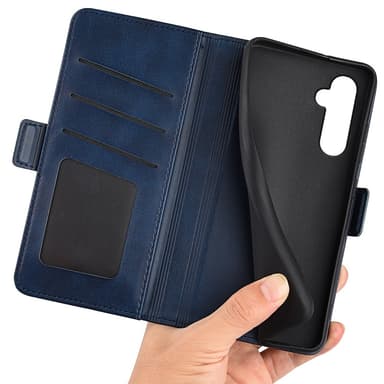 SKALO Samsung A25 5G Premium Wallet Lompakkokotelo - Sininen