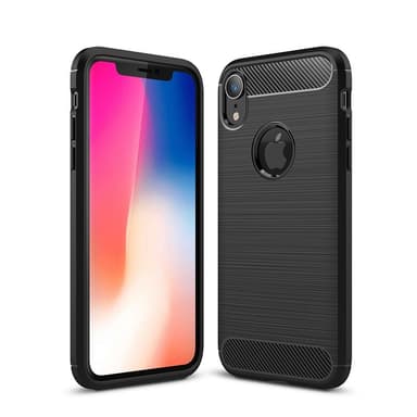 SKALO iPhone XR Armor Carbon Iskunkestävä TPU suojakuori - Musta