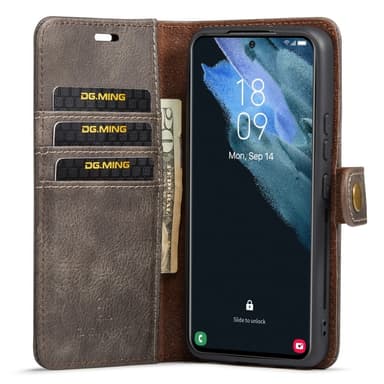 DG MING Samsung S24 2-in-1 magneetti lompakkokotelo - Harmaa