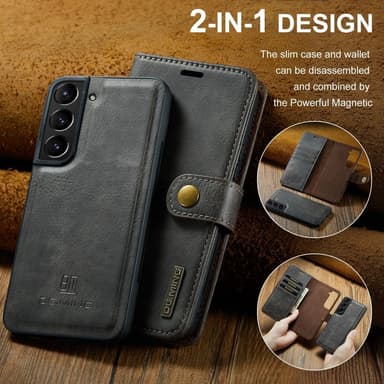 DG MING Samsung S24 2-in-1 magneetti lompakkokotelo - Harmaa