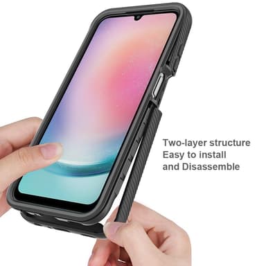 SKALO Samsung A25 5G Iskunkestävä Clear Hybridi Suojakuori - Musta
