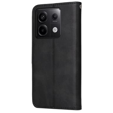 SKALO Xiaomi Redmi Note 13 Pro 5G PU-nahkainen Lompakkokotelo - Musta