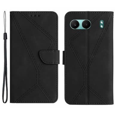SKALO OnePlus Nord 4 Kohokuvioitu PU Nahka Lompakkokotelo - Musta