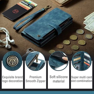 CaseMe Samsung A34 5G CaseMe Big Wallet Lompakkokotelo - Sininen
