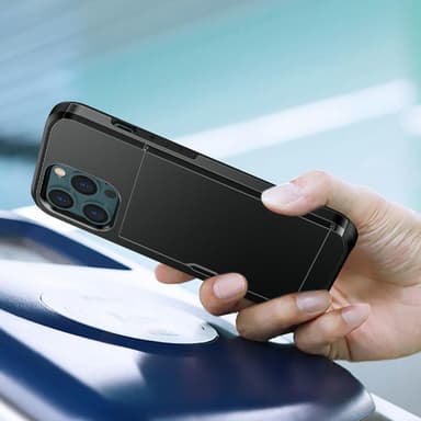 SKALO iPhone 13 Armor Suojakuori korttikotelo - Vihreä