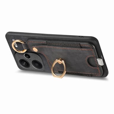 SKALO Xiaomi Redmi Note 13 Pro+ PU-nahkainen Korttikotelo - Musta