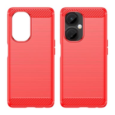 SKALO OnePlus Nord CE 3 Lite 5G Armor Carbon Iskunkestävä TPU suojakuori - Punainen