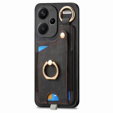 SKALO Xiaomi Redmi Note 13 Pro+ PU-nahkainen Korttikotelo - Musta