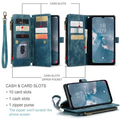 CaseMe Samsung A34 5G CaseMe Big Wallet Lompakkokotelo - Sininen