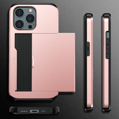 SKALO iPhone 13 Armor Suojakuori korttikotelo - Vihreä