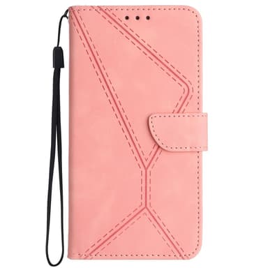 SKALO Motorola Moto E14 4G Kohokuvioitu PU Nahka Lompakkokotelo - Pinkki