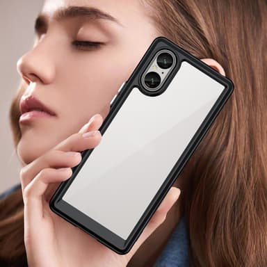 SKALO Sony Xperia 5 V Väri Puskurin Suojakuori - Musta