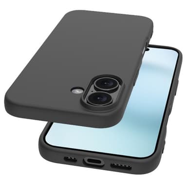 SKALO iPhone 16 Mattamusta erittäin ohut TPU-suojakuori