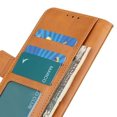 SKALO OnePlus Nord 3 5G / Ace 2V Premium Wallet Lompakkokotelo - Vaaleanruskea