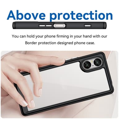 SKALO Sony Xperia 5 V Väri Puskurin Suojakuori - Musta