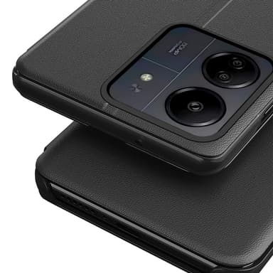SKALO Xiaomi Redmi 13C 4G Clear View Window Case - Musta