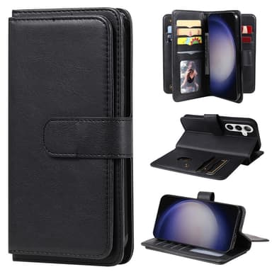 SKALO Samsung S24 10-lokeroa Lompakkokotelo - Musta