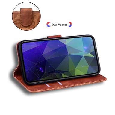 SKALO Motorola Moto G84 5G Kohokuvioitu tiikerilompakko - Ruskea