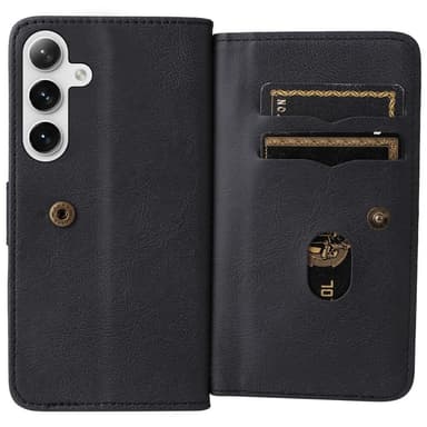 SKALO Samsung S24 10-lokeroa Lompakkokotelo - Musta